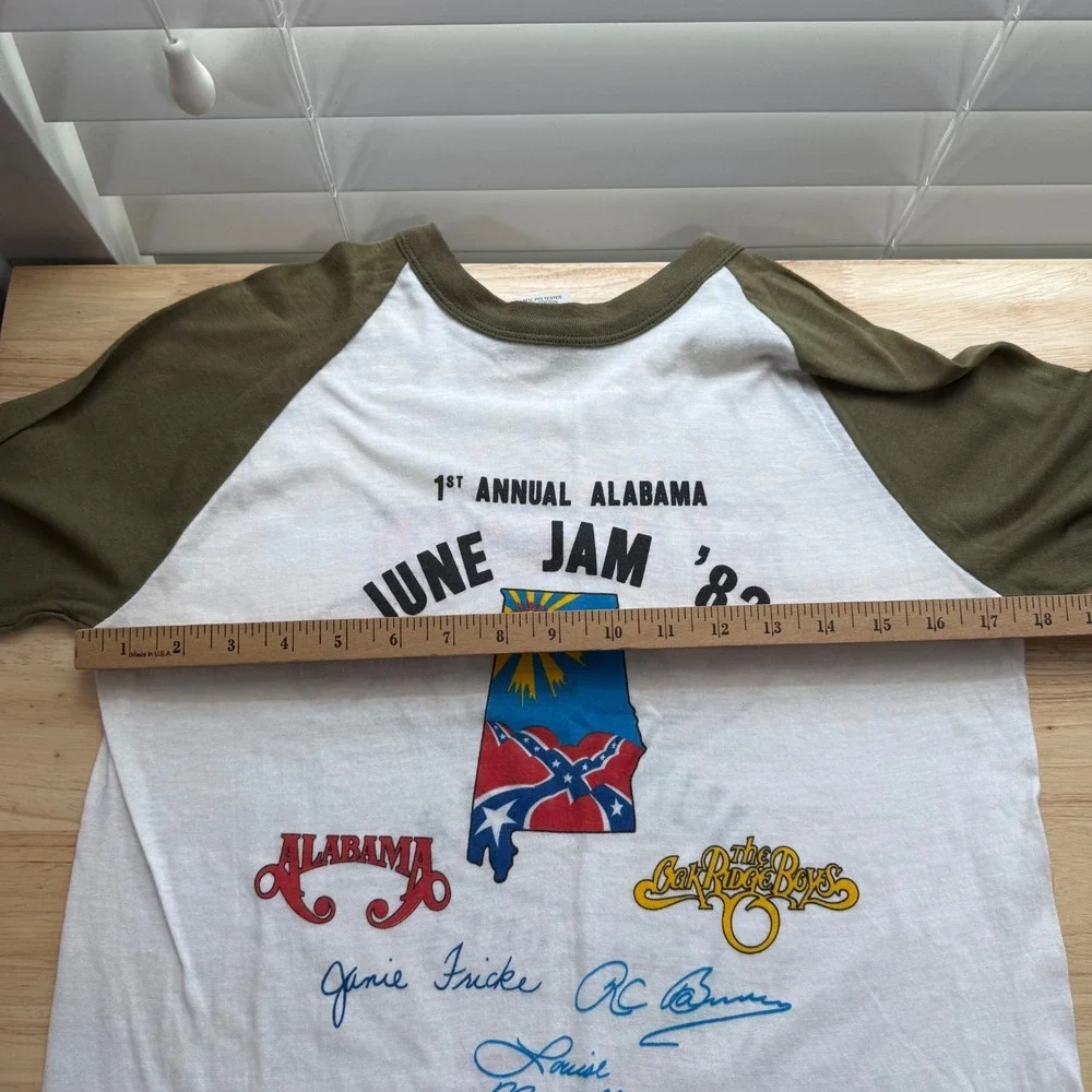 Vintage 1982 Alabama June Jam Tee Jays T-Shirt Raglan Sleeve USA Made - Large